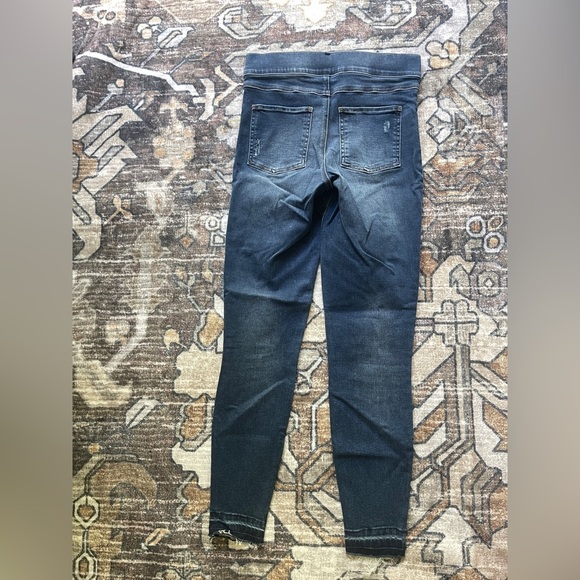 Spanx Distressed Denim Blue Jean Leggings Pull On Stretch High Rise - Picture 5 of 5